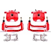 PowerStop Front Red Powder Coated Brake Caliper Pair for Acura CL 2001-03 |RL 1999-04 |TL 1999-08 |TSX 2004-14 |Honda Accord 2003-12 - High-Temp Brake Caliper Upgrade, S2584