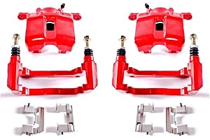 Power Stop Front S2584 Pair of High-Temp Red Powder Coated Calipers