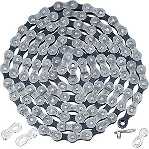 6/7/8-Speed Bicycle Chain 1/2 x 3/32 Inch 116 Links Bike Chain with 2 Pairs Bicycle Chain Link Connectors