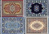 Inusitus Set of Miniature Woven Dollhouse Carpets - Dolls House Toy Rugs - 1/12 Scale Furniture Accessories (Mix-4-3)