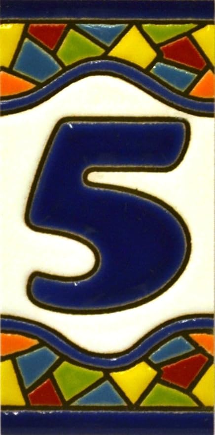 Amazon Com House Numbers 3 Inch Handpainted House Number Tiles