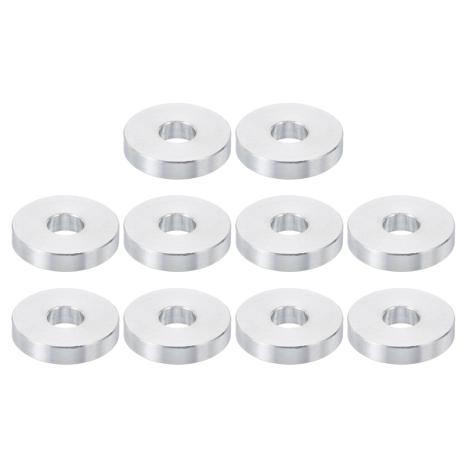 PATIKIL M8 Aluminum Spacers, 10 Pcs Metal Spacer Aluminum 8.5mm ID x 25mm OD x 5mm L Aluminum Spacer Screw Standoff Round for 5/16" or M8 Screw Bolts