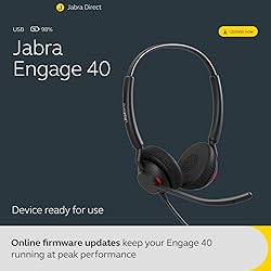Jabra Engage 40 Wired Stereo Headset with Inline