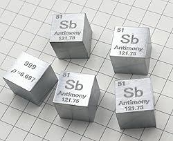 Antimony Cube - 10mm Pure Metal Element Cubes