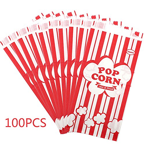 1 Tomnk+100pcs+Paper+Popcorn+Bags