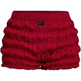 SHENHE Women's Low Rise Y2k Shorts Elastic Waist Bloomer Shorts Bow Coquette Mini Shorts