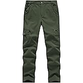 BGOWATU Women's Winter Hiking Pants Fleece Lined Waterproof Windproof Snow Insulated Pants with 6 Pockets