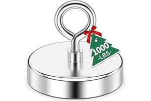 NIUKNOW Strong Fishing Magnet, 1000 lb Pull Heavy Duty with Durable Internal Thread for Magnetic Fishing, 3.54" Magnet for Festival, Horticulture, Lifting, Removal and Retrieving in River
