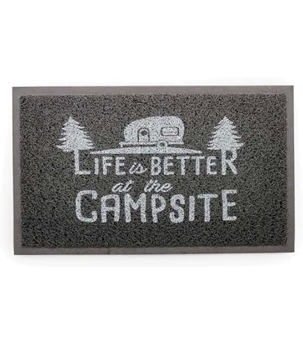 thumbnail image 2 of Camco 42962 Step Rug – Premium PVC Scrub Mat For RV & Camping, 17.5" X 18", Black 2 of 14