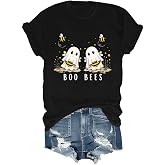 Boo Bees Shirt for Women Men, Funny Ghost Bee Halloween Fall T-Shirt | Soft 100% cotton pairs with a cute ghost bee pun and relaxed fit for Halloween parties, pumpkin patches and fall days
