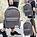 School Bag Canvas Book Bag School Backpacks With Pen Bag for boys girls (Grey)