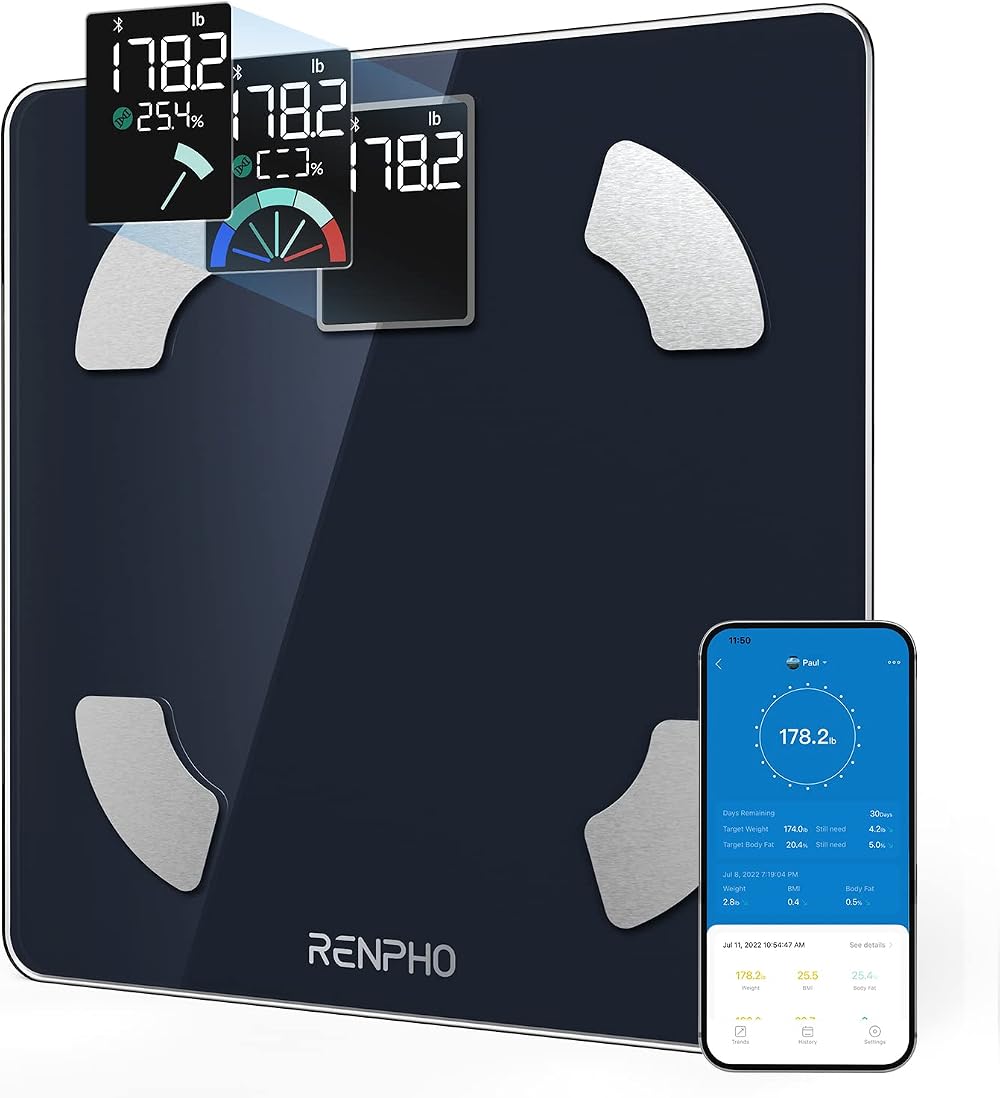 RENPHO Scale for Body Weight and BMI Large VA Screen 13 Body Comp