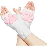 HOMEGYMFREE Cute Cat Paw Mittens Gloves, Kawaii Cat Cosplay Kawaii Soft 3D Toes Beans Fingerless Cat Claw Paws Pad Sleeve