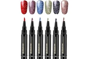 Mintiml Professional Nail Pen Set – 6/12/18 Colors per Set, 3 in 1 Quick Dry Nail Polish Pens,Colorful Gel Pens for DIY Nail Art, Easy Nail Polish Pen for Women Girls (D Set/6pcs)