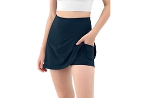 ODODOS Women's Athletic Tennis Skorts with Pockets Built-in Shorts Golf Active Skirts for Sports Running Gym Training