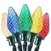 Brizled Faceted C9 Christmas Lights, 16ft 25 LED Mini Lights Set, Connectable 120V UL Certified Christmas String Lights Indoor Outdoor for Xmas Tree, Patio, Porch and Holiday Decorations, Colored