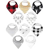 KiddyStar Drool Bibs for Babies – Organic, Unisex, Soft Absorbent Teething Bibs with Adjustable Snaps