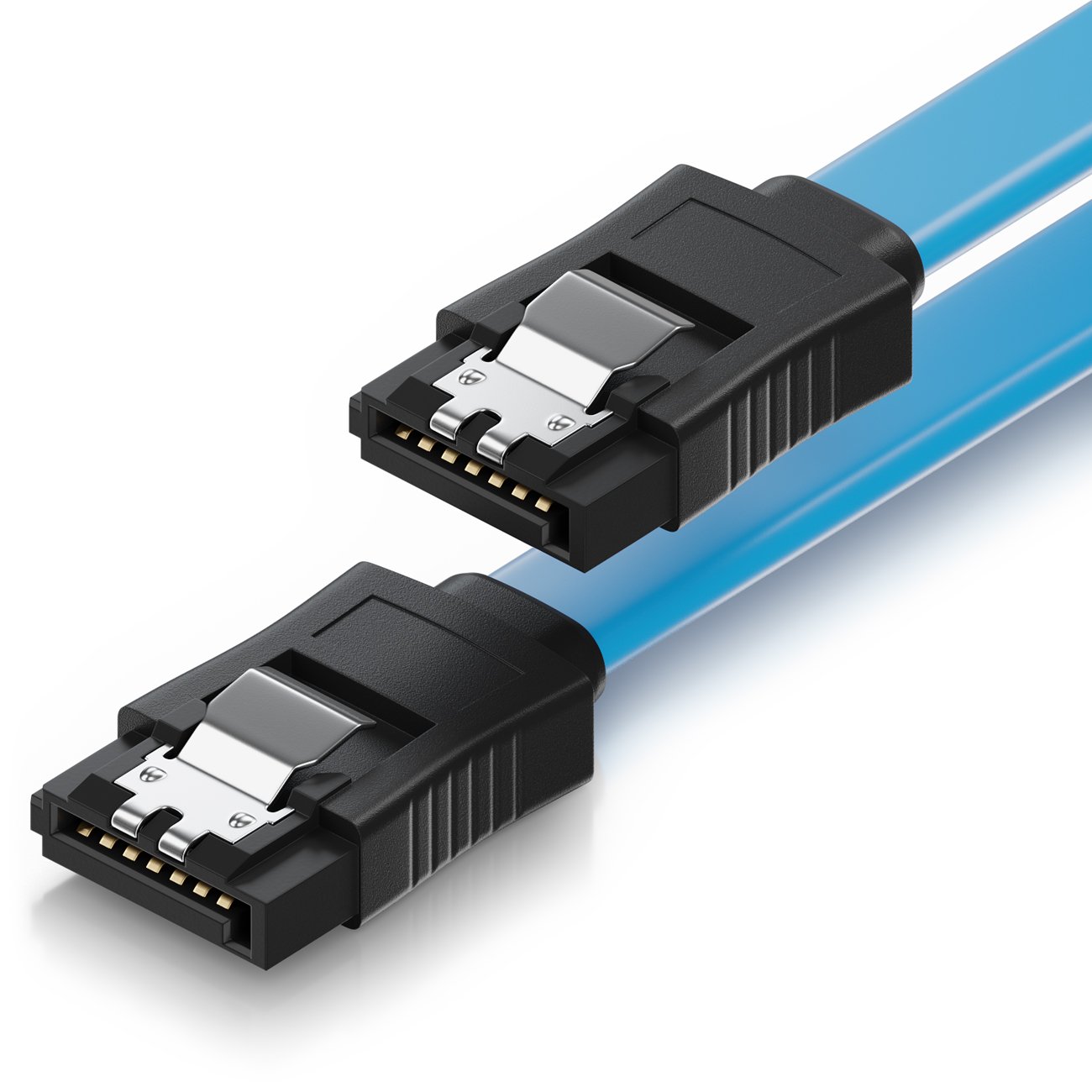 deleyCON SATA Cable + Sets 1x 30cm gerade - Blau