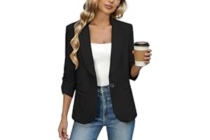 Spring Blazers for Women Business Casual Lapel Collar Long Sleeve Open Front Work Office Suit Jackets Fall Light Outfits 2026