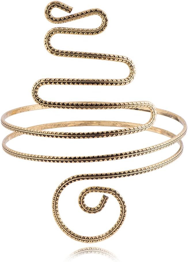 TUSHUO Filigree Gypsy Swirl Snake Arm Cuff Wire Armlet Armband Stretchy Bangle Bracelet