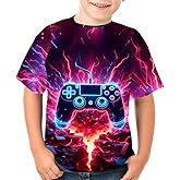 Boys Girls 3D Graphic Tees Unisex Short Sleeve T Shirt Novelty Neon Shirts for Boys 5-14 Years