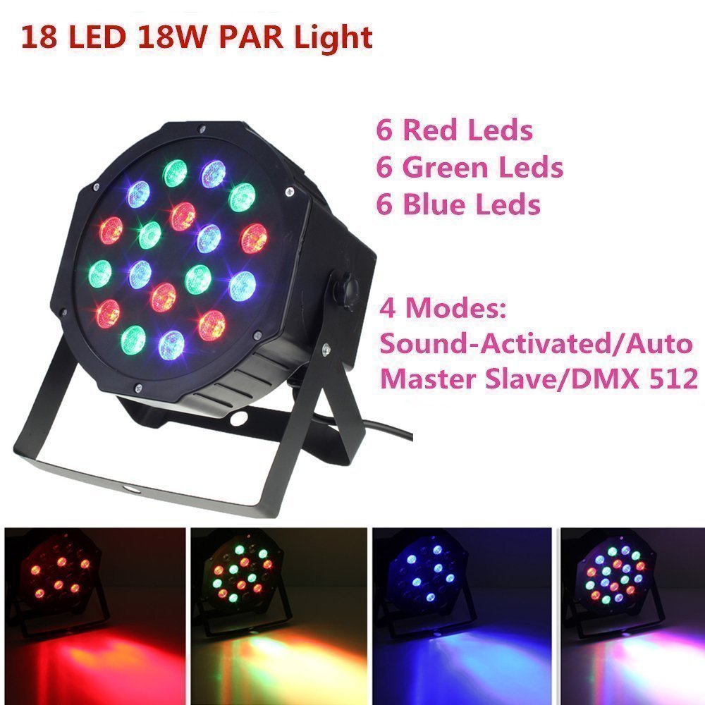 U \'King luz de escena par Proyector DMX 512 18 W LED RGBW Control Sonido Música para fiesta tarde Disco DJ Club boda