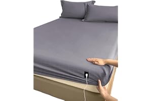 YOUBLAO Grounding Sheets Full Size (54x75x14in), 90% Organic Cotton + 10% Silver Fiber, Grounding Sheet for Bed, Fitted Grounded Sheet for Improved Sleep, Earth Sheets with 15FT Cord Gray