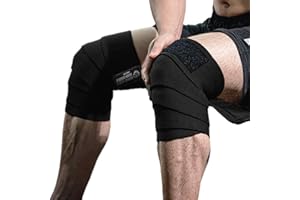 TAVIEW Knee Wraps (1 Pair), Knee Support for Squats, Weightlifting, Powerlifting, Leg Press, and Cross Training - Flexible 72 inch for Men & Women