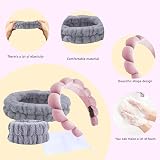 DALAETUS 12 Pc Soft Puffy Spa Headband Wristbands Bubble Net Face Wash Set view 3