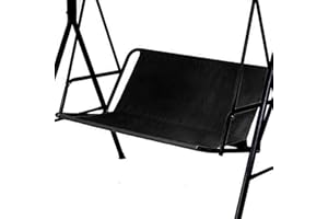 Typutomi Swing Seat Cover Replacement, 600D Thickened Oxford Waterproof Chair Bench Replacement Cover Outdoor Swing Cushion Cover for 2/3 Seat Patio Garden Swing Chair(Black, S - 45.3x18.9x18.9in)