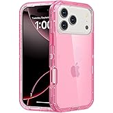 Follaroma for iPhone 17 Pro Max Case, Heavy Duty Shockproof Protection Phone Cases, Anti-Drop, Dual Layer Transparent Protective Cover Compatible with iPhone 17 Pro Max, 6.9 inch, Crystal Pink