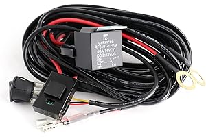 JG-AUTO Wiring Harness for LED Light Bar 1 Lead 12V 16AWG Switch Relay Wire Harness Kit for Offroad LED Pods Light Fog Lights