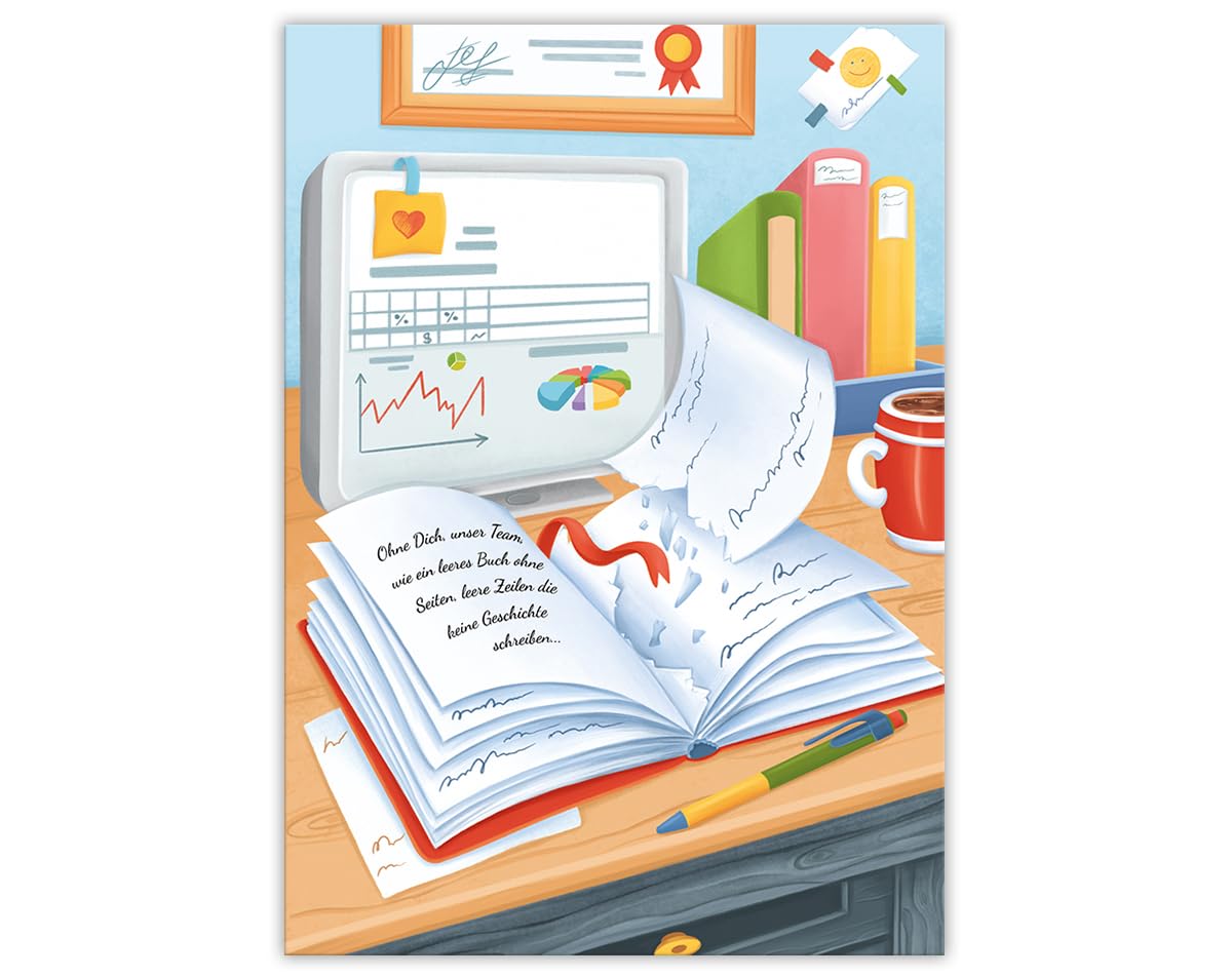 Leaving Card for Colleagues with Envelope in XXL Format A4 Folding Card for Job Change Termination Retirement Company Change