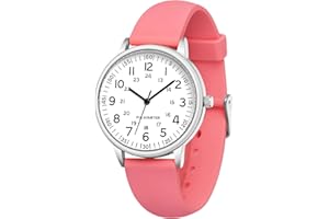 IBSO Women Watch for Nurse Easy to Read Dial Wristwatches Silicone Band Watches Second Hand and 24 Hour Nurse Watches
