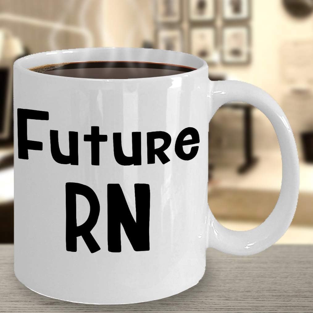 Amazon Com Future Rn Mug Gift For Registered Nurse Rn Student Thank You Appreciation Christmas School Admission Stocking Stuffer Nursing Student Gifts Coffee Cup Kitchen Dining