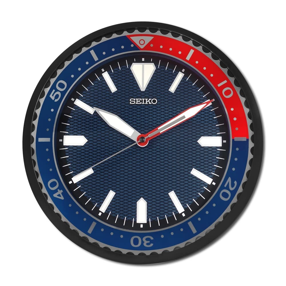 Seiko Clocks Wall Clock with Blue Dial and Silent Sweep QXA791J