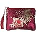 kilofly 2 pc Chinese Silk Brocade Padded Tassel Zipper Jewelry Bag Gift Pouch