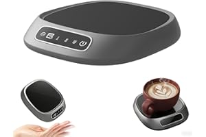 Cordless Coffee Mug Warmer, Smart Battery Operated Cup Warmer with 3 Heat Settings & Hydration Reminder, Portable Heated Coas