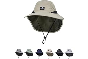 ZOORON Outdoor Kids Sun Hat with Neck Flap UPF 50+ Quick Dry Beach Hats for Baby Boys Girls Age 2-12 Years Adjustable