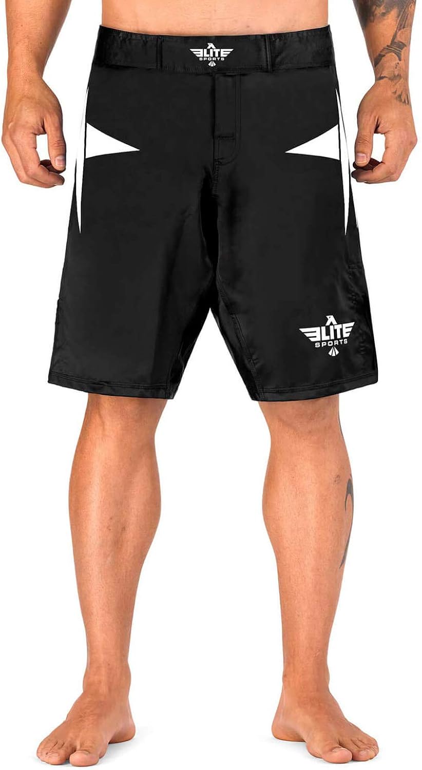 Elite Sports Men’s MMA Fight Shorts, Star Series UFC, BJJ, No Gi, Grappling, Jiu Jitsu Shorts : Clothing