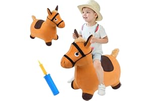 EKEPE Bouncy Hopper Horse, Inflatable Hopping Outdoor Ride on Bouncy Animal Play Toys with Pump, Birthday for Kids, Toddlers, Boys, Girls 3 4 5 6 Years Old