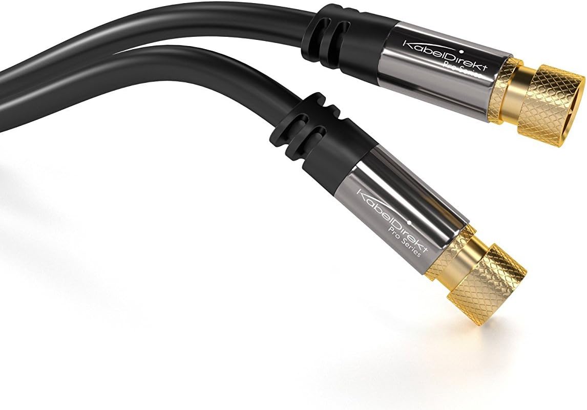 KabelDirekt Digital Coaxial Audio Video Cable (25 feet) Satellite Cable Connectors - Coax Male F Connector Pin - Coax Cables for Satellite Television - Pro Series: Home Audio & Theater