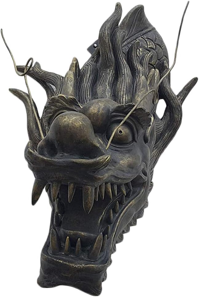 LUCKFY Dragon Head Wall Decor Vintage Copper Faux Taxidermy
