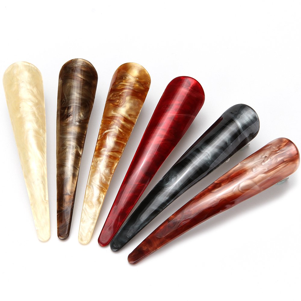 LONEEDY 6 Pack 3.3Inch Duck Teeth Bows Hair Clips Hair Grip Crocodile Accessories Hairpins Chic Styling Claw Hair Barrettes Makeover Pinch Clip - Classic（6PCS）