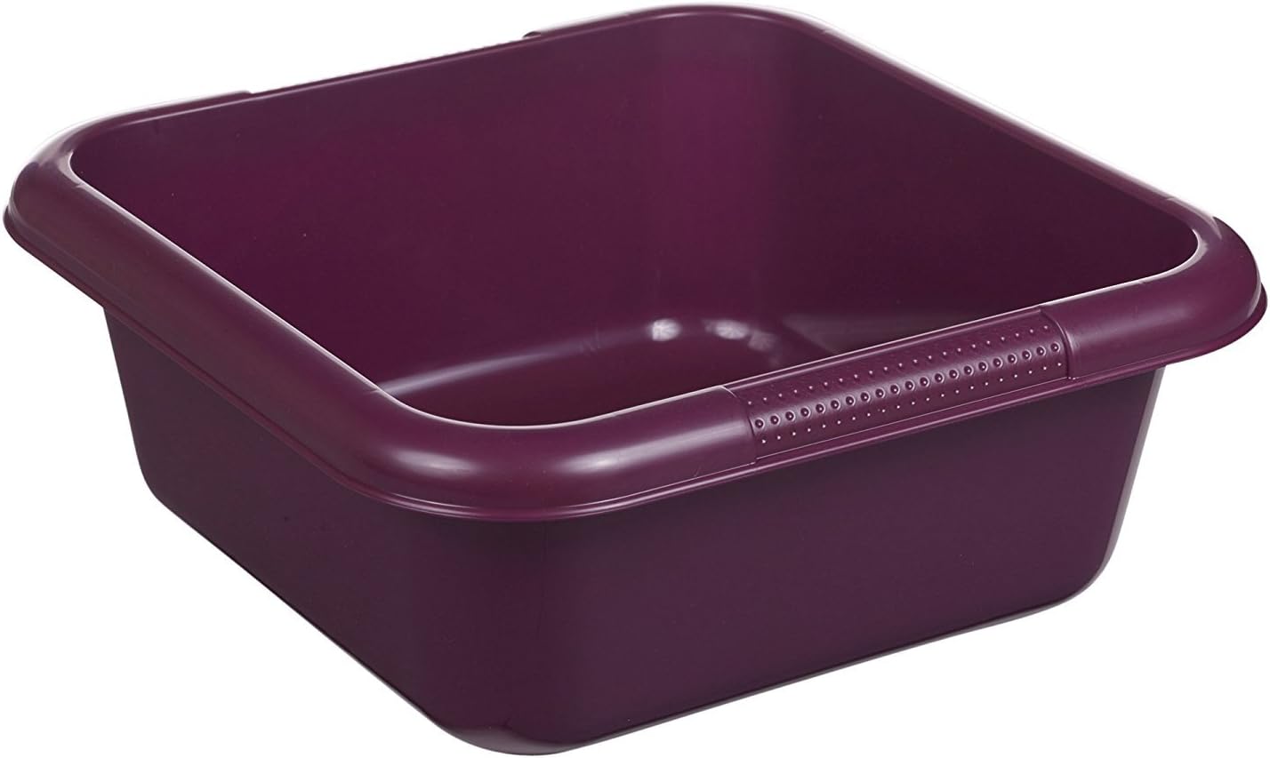 Square Washing Up Bowl Durable with Gripped Handles 9 Litre (Purple)