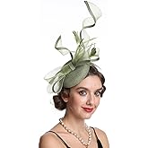 Haojing Feather Fascinator Hat for Women Vintage Bridal Headpiece Wedding Derby Hat