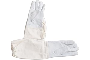 FOREST BEEKEEPING SUPPLY Children Goatskin Leather Beekeeper's Glove with Long Canvas Sleeve and Elastic Cuff