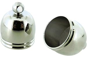 BEADS DIRECT USA Jewelry Making End Caps - Bell End Cap 12x10mm, Inner Diameter 8.5mm, 20 Pcs (Silver Tone)