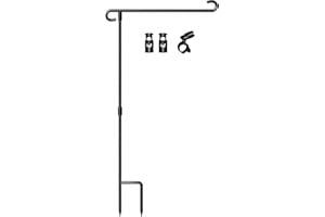 HOOSUN Garden Flag Stand,Wrought Iron Yard Flag Holder Stand,Perfect Garden Flag Holder for 12.5x18 inch Garden Flags,Christmas Valentines Day Garden decorations