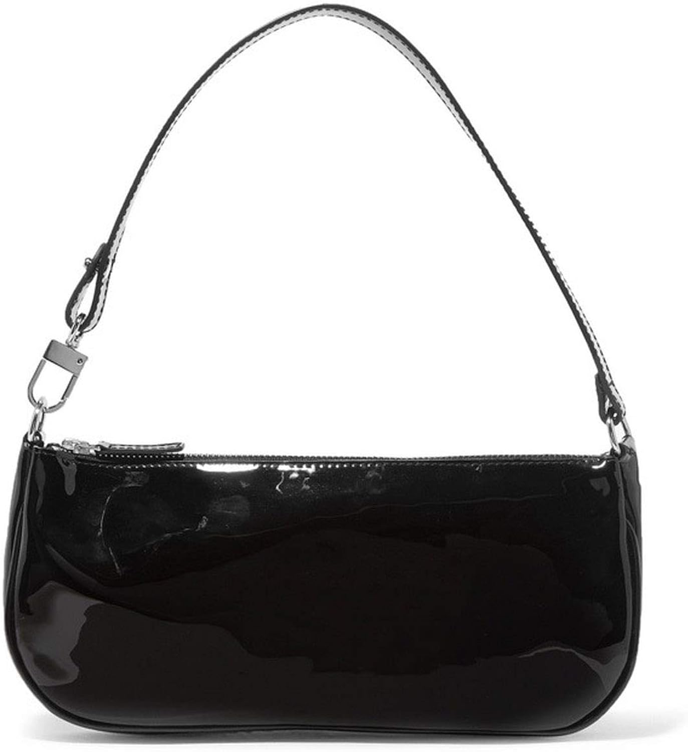 black patent designer handbag